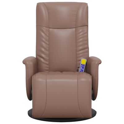vidaXL masāžas krēsls ar kāju balstu, atgāžams, brūns mākslīgā āda