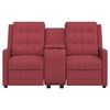 vidaXL divvietīgs masāžas krēsls ar glāžu turētāju, vīnsarkans