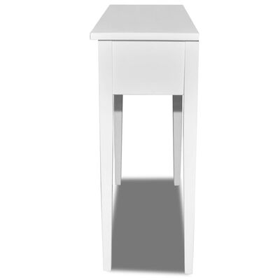 vidaXL tualetes konsoles galdiņš ar 2 atvilktnēm, balts
