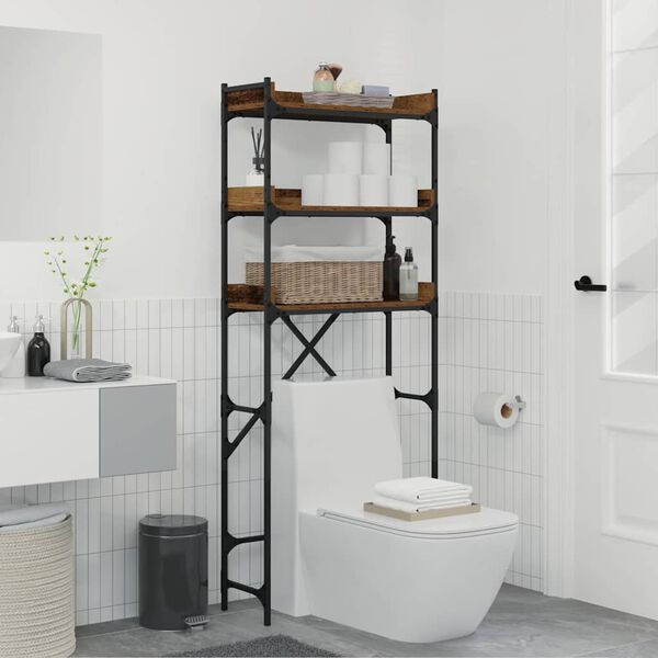 vidaXL Veļas mašīnas plaukts ar plauktu Vecs koks 67 x 25 x 163 cm