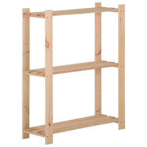 vidaXL 3-līmeņu glabā&scaron;anas plaukts, 60x28,5x90 cm, priedes masīvkoks
