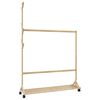 vidaXL drēbju statīvs ar āķiem un riteņiem 100x35x157 cm bambuss