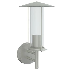 vidaXL āra sienas lampa, sudrabaina, nerūsējo&scaron;s tērauds