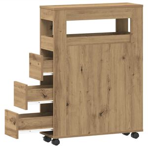vidaXL &scaron;aurs vannasistabas skapis ar riteņiem, koka krāsa