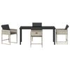 vidaXL Dārza ēdamgalds ar spilvenu 5 pcs Gai&scaron;i pelēks poliratāns