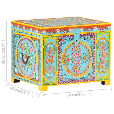 vidaXL uzglabāšanas kaste, krāsota ar rokām, 50x40x40 cm, mango koks