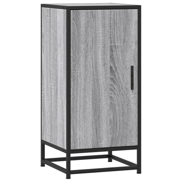 vidaXL kumode, pelēka koka, 35,5x35x76 cm, inženierijas koks, metāls