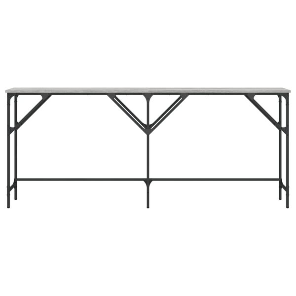 vidaXL konsoles galdiņ&scaron;, pelēcīgs, 180x29x75 cm, inženierijas koks