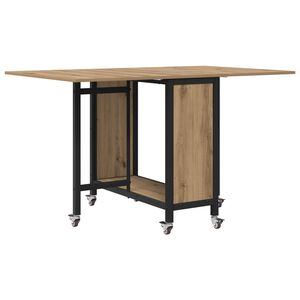 vidaXL Salokāms ēdamgalds ar riteņiem 130 x 80 x 76,5 cm tērauds PB