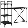 vidaXL datorgalds ar plauktiem, melns, 120x47x109 cm