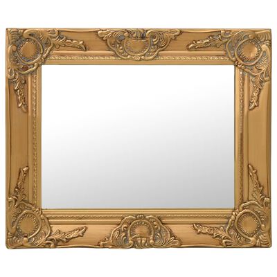 vidaXL baroka stila sienas spogulis, 50x40 cm, zelta krāsā