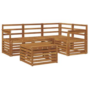 vidaXL Āra dīvānu komplekts 5 pcs Dabiska Cietā akācijas koks