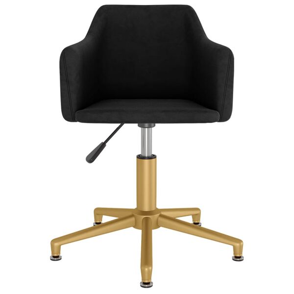 vidaXL grozāms virtuves krēsls, melns samts