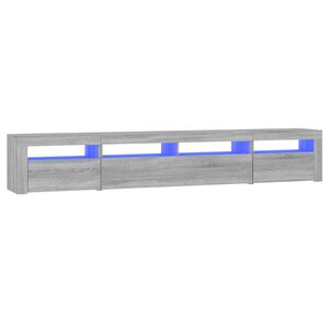 vidaXL TV skapītis ar LED, pelēka ozolkoka krāsa, 240x35x40 cm