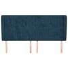 vidaXL galvgalis ar malām, 183x23x118/128 cm, tum&scaron;i zils samts