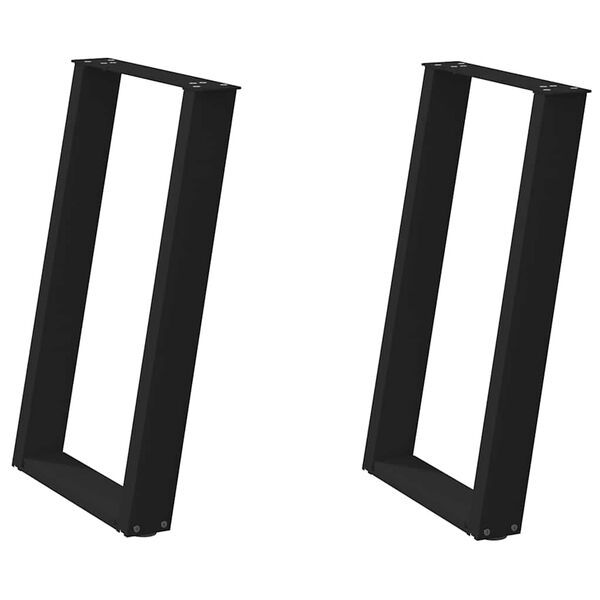 vidaXL ēdamgalda kājas, 2 gab., U-veida, melnas, 50x(72-73) cm, tērauds
