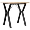 vidaXL virtuves galds, Y-rāmis, 70x70x75,5 cm, priedes koks, tērauds