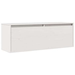 vidaXL sienas skapītis, balts, 100x30x35 cm, priedes masīvkoks