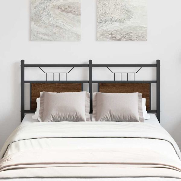 vidaXL rezerves galvgalis, brūna ozola, 120 cm, inženierijas koks, tērauds