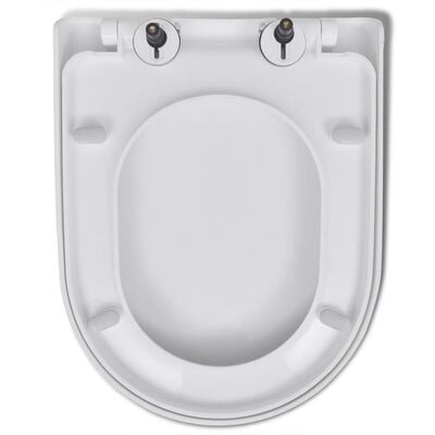 vidaXL tualetes poda sēdeklis, lēni aizverams, kvadrāta forma, balts