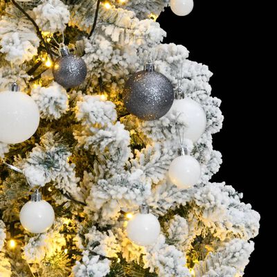 vidaXL mākslīgā Ziemassvētku egle, bumbiņu komplekts, 120 cm, 150 LED