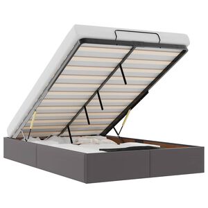 vidaXL Osmaņu gultas rāmis bez matrača pelēks 120x200 cm mākslīgā āda