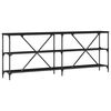 vidaXL Konsoles galds ar plauktu Melns ozolkoks 200 x 30 x 75 cm