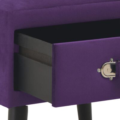 vidaXL naktsskapītis, 40x35x40 cm, tumši violets samts