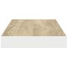 vidaXL sienas plaukti, 2 gab., balti, ozolkoka, 80x23,5x3,8 cm, MDF