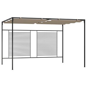 vidaXL dārza nojume ar izvelkamu jumtu, 3x4x2,3 m, brūna, 180 g/m&sup2;
