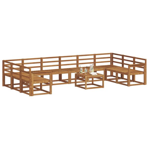 vidaXL Āra dīvānu komplekts 11 pcs Dabiska Cietā akācijas koks