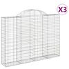 vidaXL arkveida gabiona grozi, 3 gb., 200x30x140/160cm, cinkota dzelzs