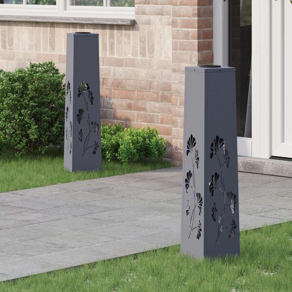 vidaXL Saules LED ceļa gaisma 2 pcs Antracīts Auksti velmēts tērauds