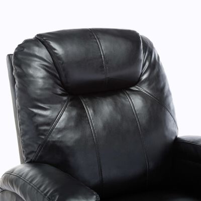 vidaXL masāžas šūpuļkrēsls, melna mākslīgā āda