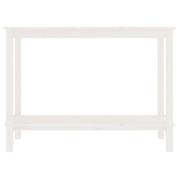 vidaXL konsoles galdiņ&scaron;, balts, 110x40x80 cm, priedes masīvkoks