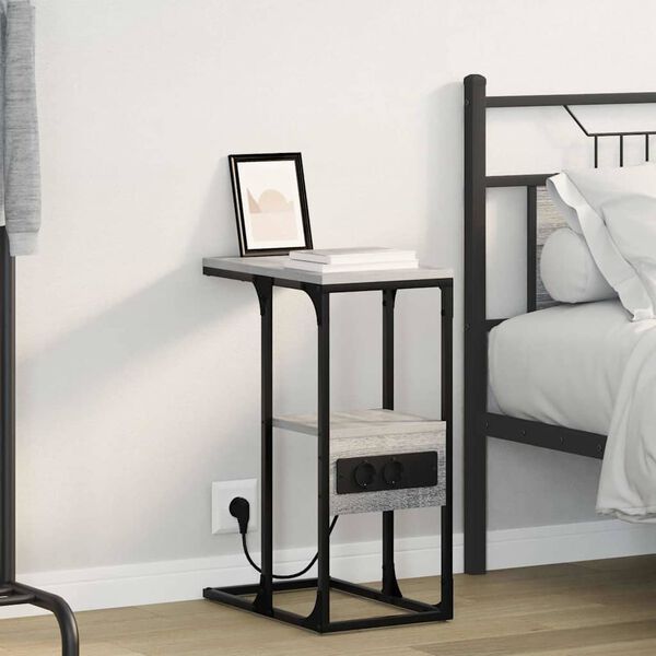 vidaXL Nakts skapītis Pelēka Sonomas ozola 41.5 x 26 x 60.5 cm