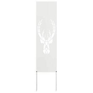 vidaXL Dārza privātuma ekrāns Balts 32 x 140 cm Auksti velmēta tērauds