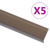 vidaXL kāpņu profili, 5 gab., L forma, 90 cm, brūns alumīnijs