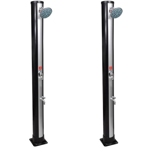 vidaXL āra solārās du&scaron;as ar du&scaron;as galvu un krānu, 2 gab., 35 L