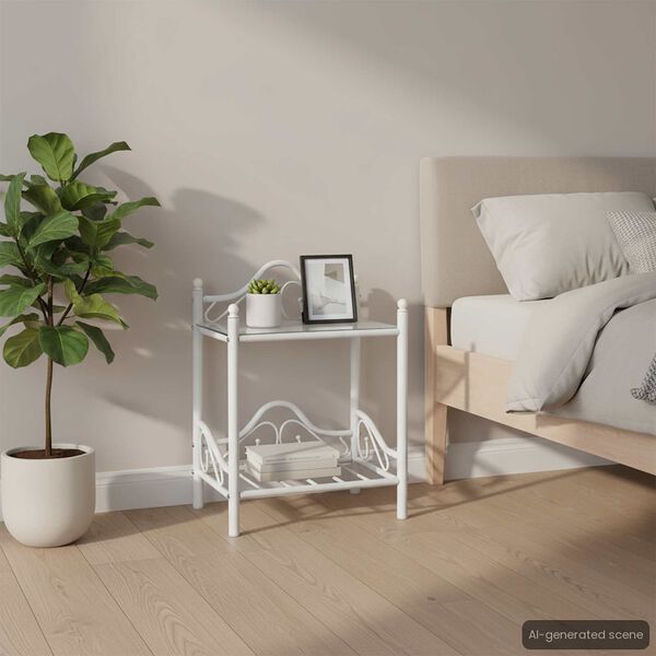 vidaXL naktsgaldiņi, 2 gab., 45x30,5x60 cm, tērauds, rūdīts stikls