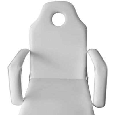 Procedūru krēsls/kušete: regulējama atzveltne, kāju balsti Balts