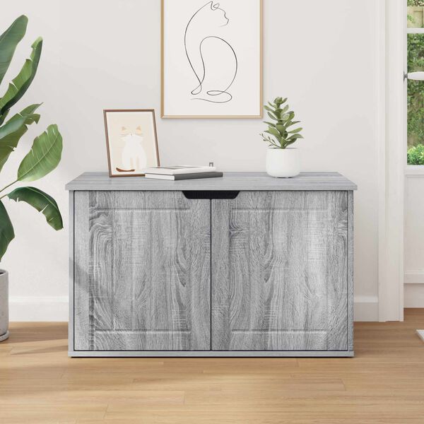 vidaXL Kaķu māja Pelēks Sonoma 85 x 55 x 50,5 cm Inženierijas koks