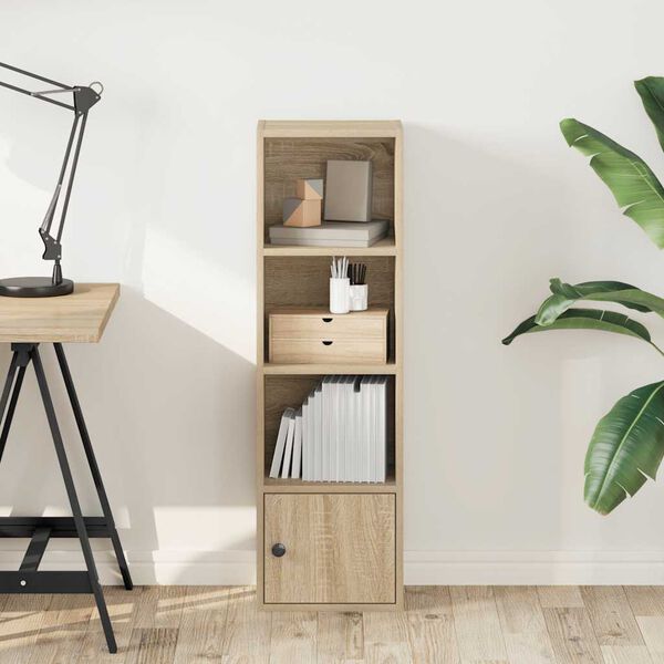 vidaXL grāmatu plaukts, ozola krāsa, 31x24x102 cm, inženierijas koks