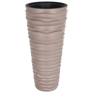 vidaXL puķu kaste ar izņemamu ieliktni, brūna, 18/45 L, PP, rievota