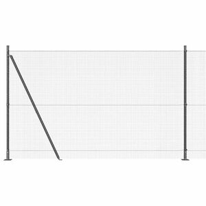 vidaXL Metināta stieņu žogs ar betona pamatni 50 x 1,4 m Pelēka Tīkls