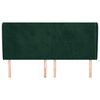 vidaXL galvgalis ar malām, 183x23x118/128 cm, tum&scaron;i zaļ&scaron; samts