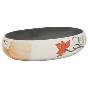 vidaXL izlietne, liekama uz virsmas, daudzkrāsains, ovāla, 59x40x15 cm