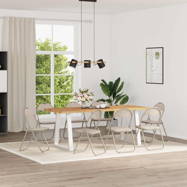 vidaXL Saliekamā krēsls 8 pcs Smil&scaron;u 48 x 43,5 x 81 cm Mākslīgā āda