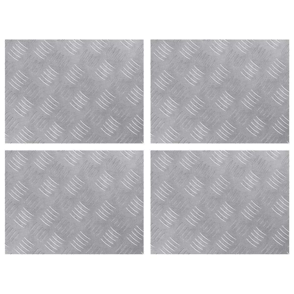 vidaXL Trepju paklājs Taisnstūra 4 pcs Sudraba 40 x 30 cm Alumīnijs