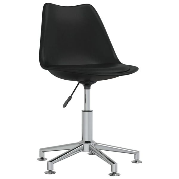 vidaXL grozāmi virtuves krēsli, 4 gab., melna mākslīgā āda